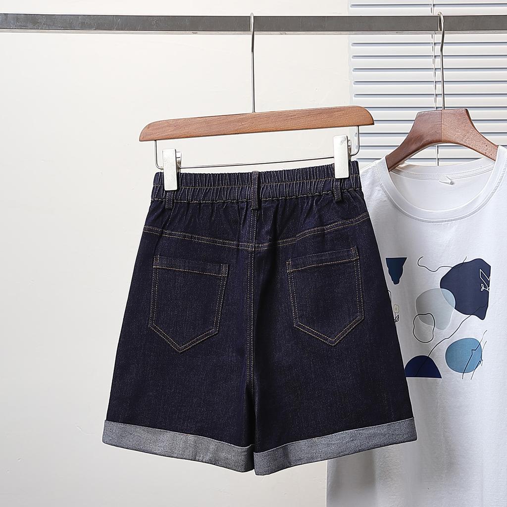 DIMANAF Женские шорты больших размеров летние эластичные свободные джинсовые шорты базовые с высокой талией повседневные брюки-шаровары 5XL