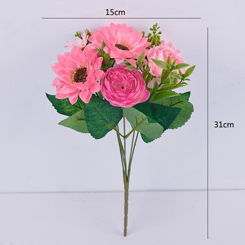 Artificial Sunflower Bouquet Wedding Decor Home Interior Photography Prop Silk Floral Arrangement