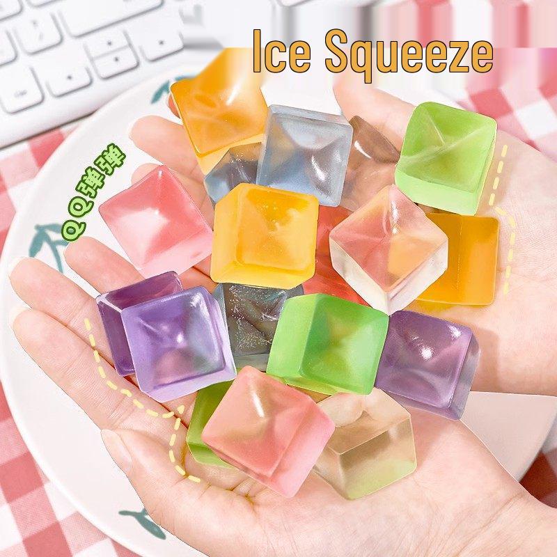 Ice Cube Squeeze Toy: Non-Toxic, Slow Rebound, Sticky Decompression Toy for Girls