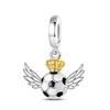 Fashion 925 Silver Football Jersey Badminton Baseball Dumbbell Sports Charm Beads Fit 925 Bracelet DIY Birthday Jewelry