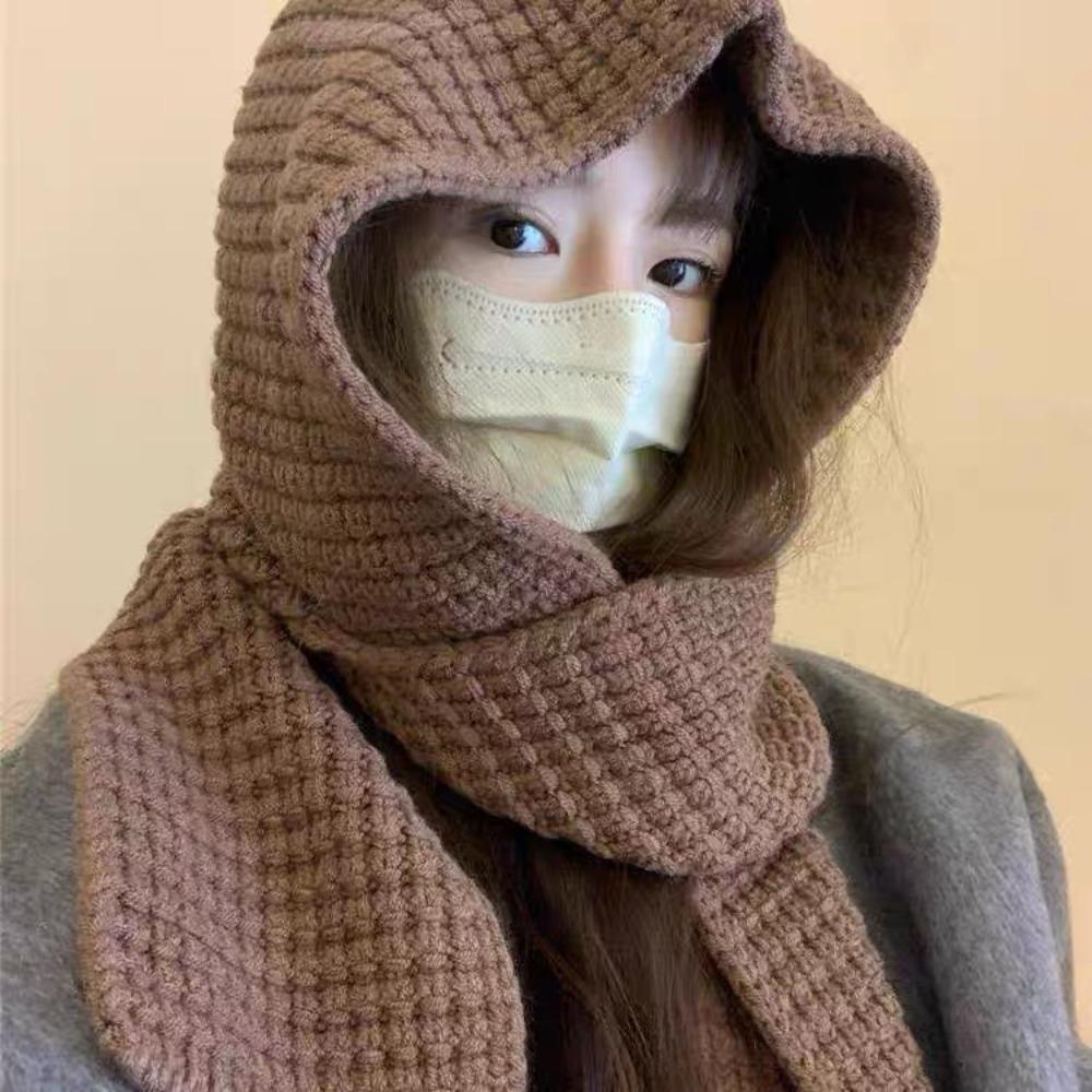 Warm Winter Balaclava Caps Thicken Hooded Caps High Quality Neck Face Scarf Bib Women