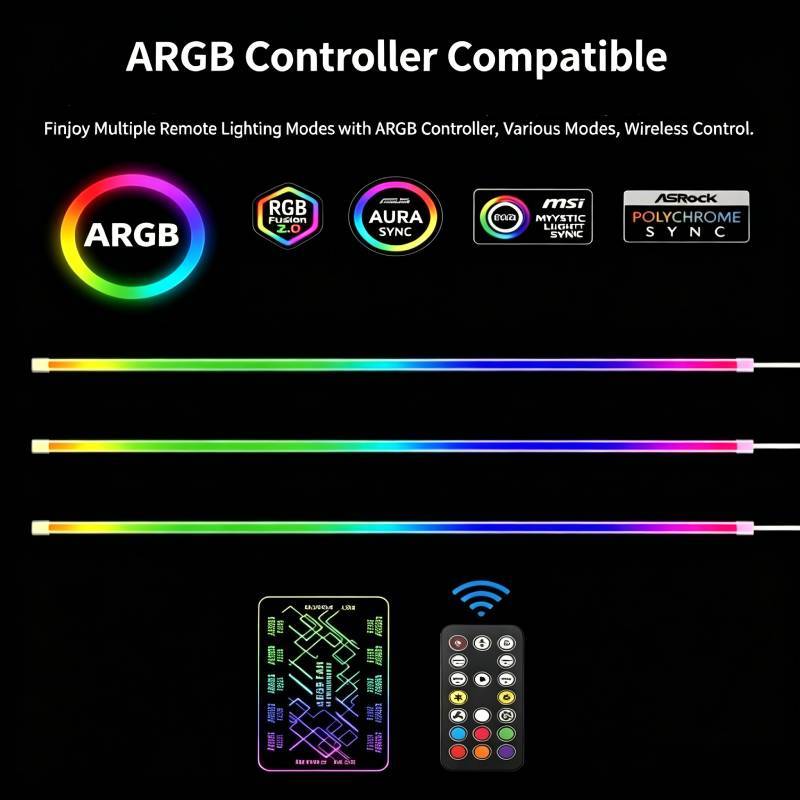 RGB Игровой Корпус ПК Светодиодная Лента с 5В Тремя Пинами для Динамических Цветовых Эффектов