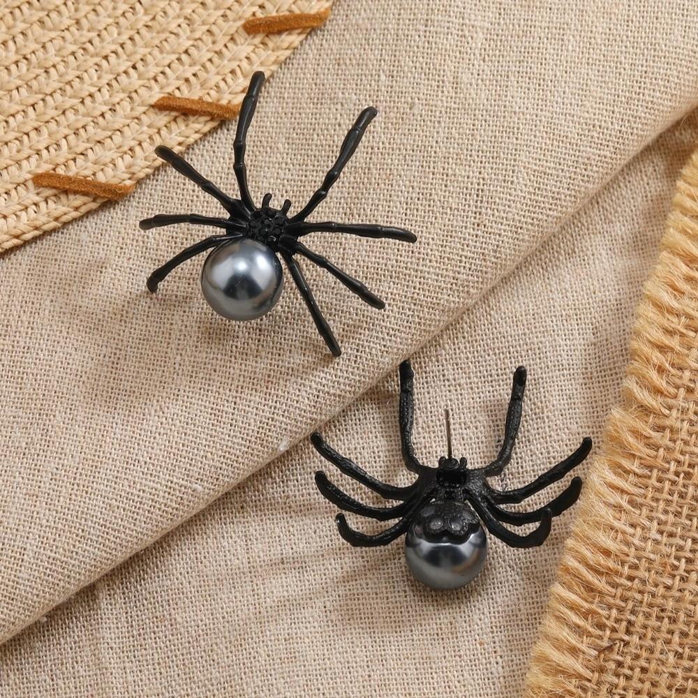 Dark Style Spider Stud Earrings Zinc Zinc Alloy Pearl Earrings Vintage Halloween Earrings Women