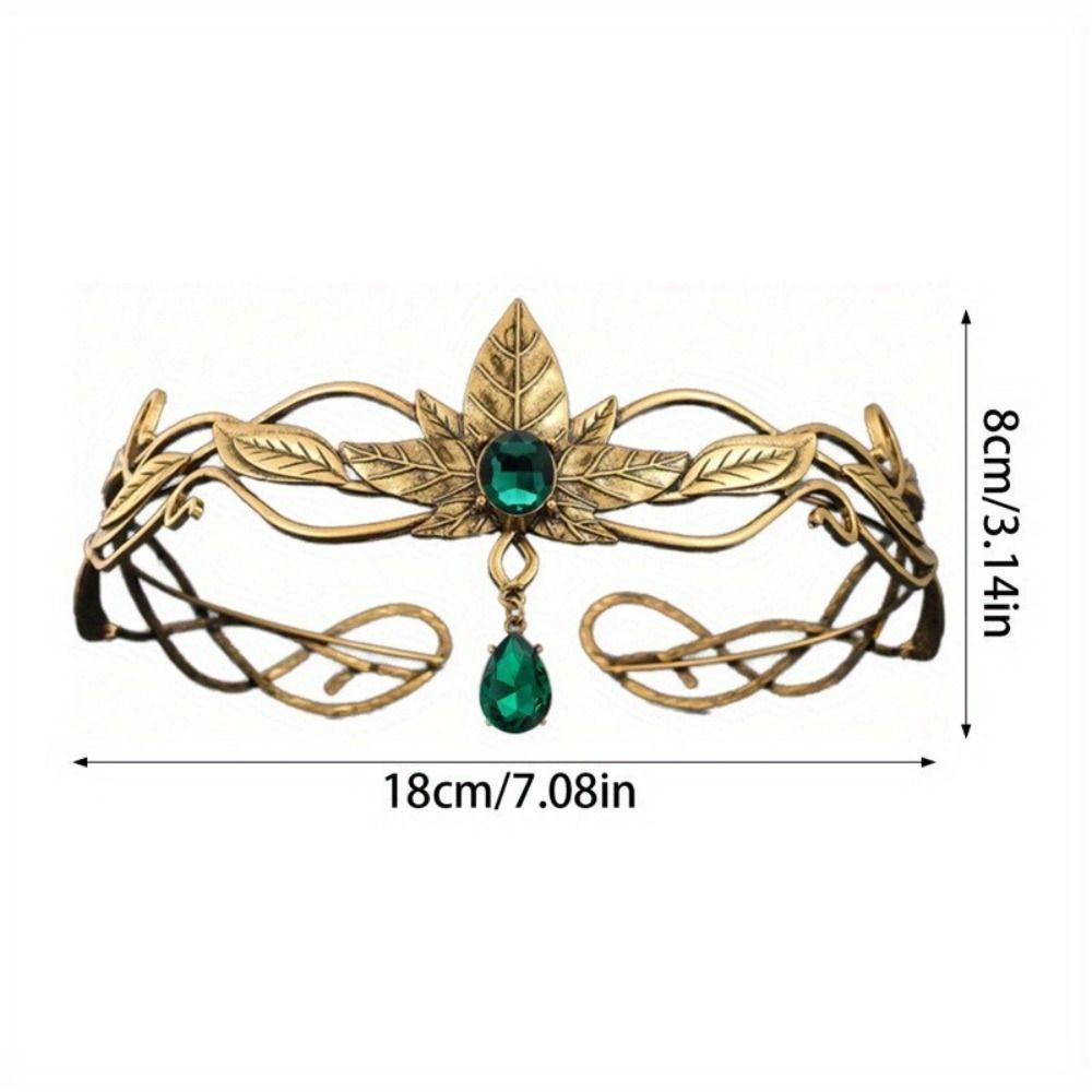 Vintage Goddess Tiaras Elegant Zinc Zinc Alloy Rhinestone Headdress King Round Elves Crown Photoshoot