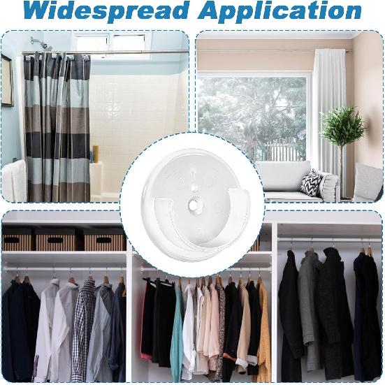 10 шт. Держатели для штанги в шкаф, Пластиковый держатель для штанги шкафа подходит для штанг диаметром 1-3/8 дюйма, Кронштейн-поддержка для штанги шкафа с винтами для дома и магазина (белый)