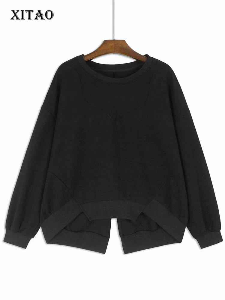 Xitao Свободные нерегулярные толстовки с круглым вырезом GYX1012