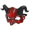 Маска Демона на половину лица Реалистичная Красная Маска Сатаны Козла с регулируемым ремешком Костюм для Хэллоуина, косплея, вечеринки