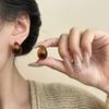 Винтажные Серьги-Капли с Леопардовым Принтом и Янтарём в Стиле Легкой Роскоши для Женщин