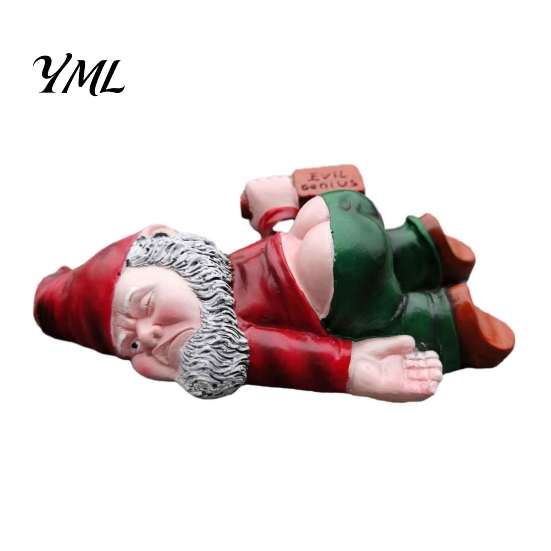 Unique Outdoor Yard Art Funny Drunk Dwarf Garden Decoration, Gnome Statue, Resin Sculpture Gift for Friends And Family Lawn Patio Decor, Weather