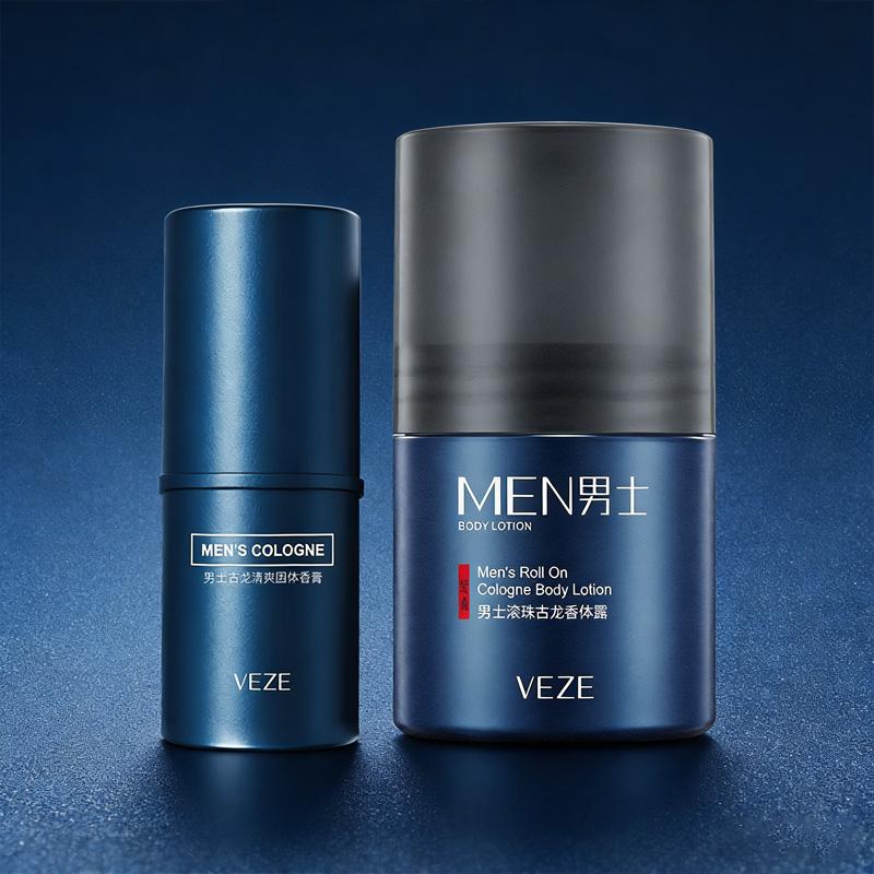 Men's Body Lotion and Fragrance - Light and Fresh Scent, Portable Stick Form, with Gentle and Long-Lasting Fragrance.