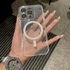 Роскошный блестящий чехол Magsafe для беспроводной зарядки iPhone 15 14 13 12 11 ProMax, ударопрочный прозрачный магнитный мягкий бампер