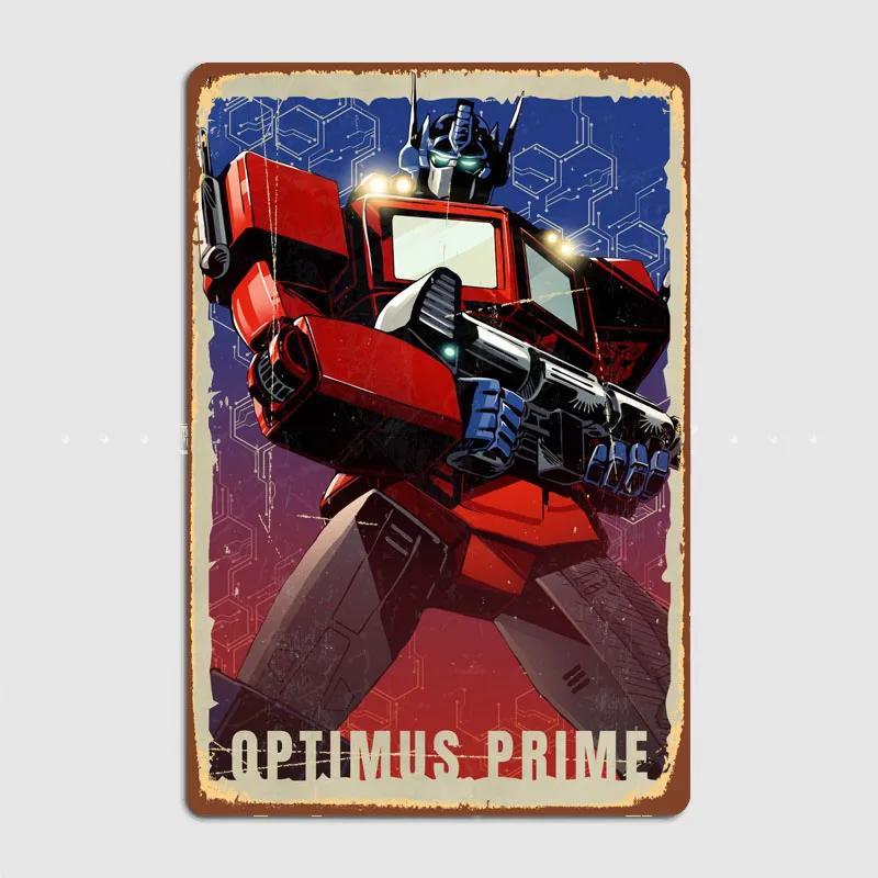 Automotive robot Minimalistic Poster Print Wall Art Metal Painting Vintage Garage Garden Tin Sign Decor Room Decoration