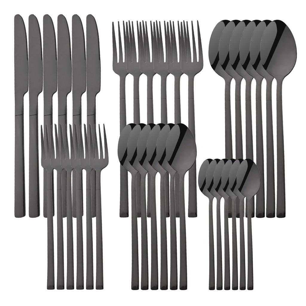 36 шт./6 компл., набор столовых приборов мятного золота, зеркало, столовые приборы из нержавеющей стали, нож, десертная вилка, чайная ложка, столовая посуда, кухонная посуда для ресторана