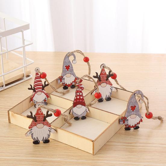 12 шт. Рождественские деревянные украшения, подвесные гномы, пряничные человечки, украшения для рождественской елки, подвеска для праздничного домашнего декора