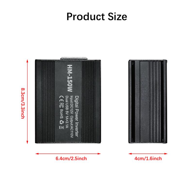 150W Car Inverter DC 12V to AC 110V US Version Auto Power Inverter USB 1A 2.1A Fast Charging Charger For Car Power Adapter