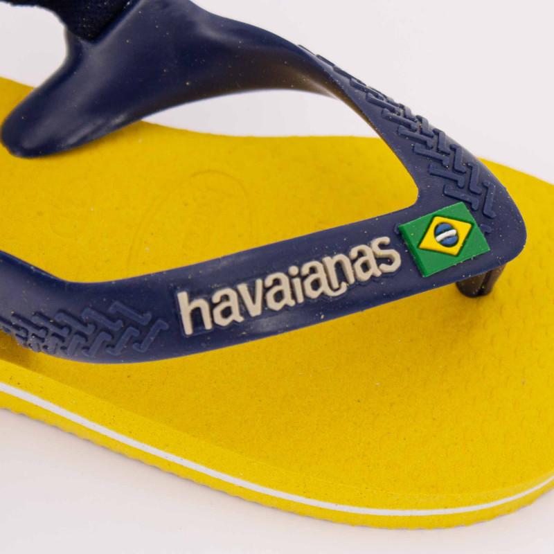 Желтые шлепанцы, темно-синий флаг Бразилии, детский HAVAIANAS