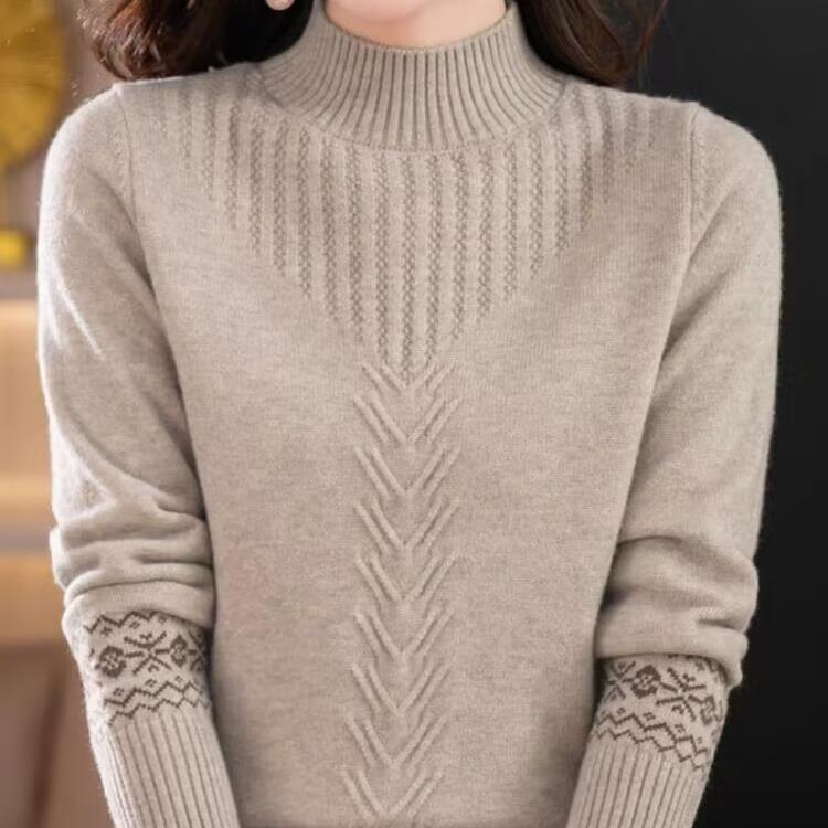 Women's Half Turtleneck New Autumn and Winter Small Short Sweater Thick Knitted Base Shirt