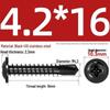 Black Phillips Flat Head Self-Tapping Screws with Washer, 410 Stainless Steel, 4.2M-4.8 Size.