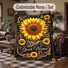 Sunburst Art Theme Throw Blanket Custom Name Text Personalized Blanket Soft Cozy Blanket for Home Sofa Bed