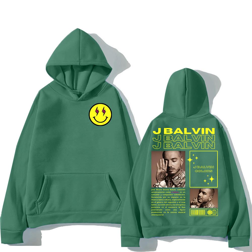 Худи J Balvin Винтажное Классическое Мода Хип-Хоп Мужские Женские Свитшоты Повседневные Флисовые Уличная Мода Пуловеры Y2K Повседневная Одежда