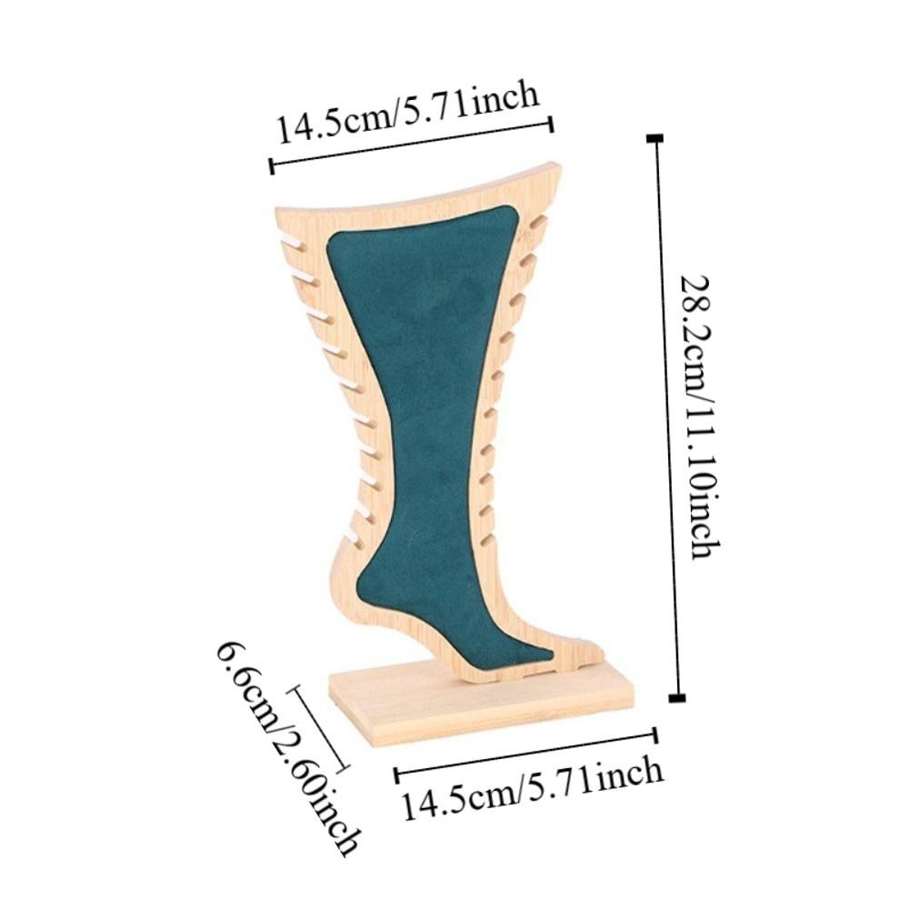Foot Shaped Velvet Wooden Board Holder Storage Jewelry Hanging Stand Necklace Display Stand  Store