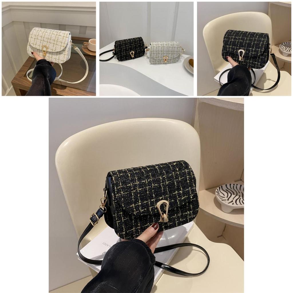 Stylish Plaid Small Bag For Women With Lock Closure For Daily Casual Use
