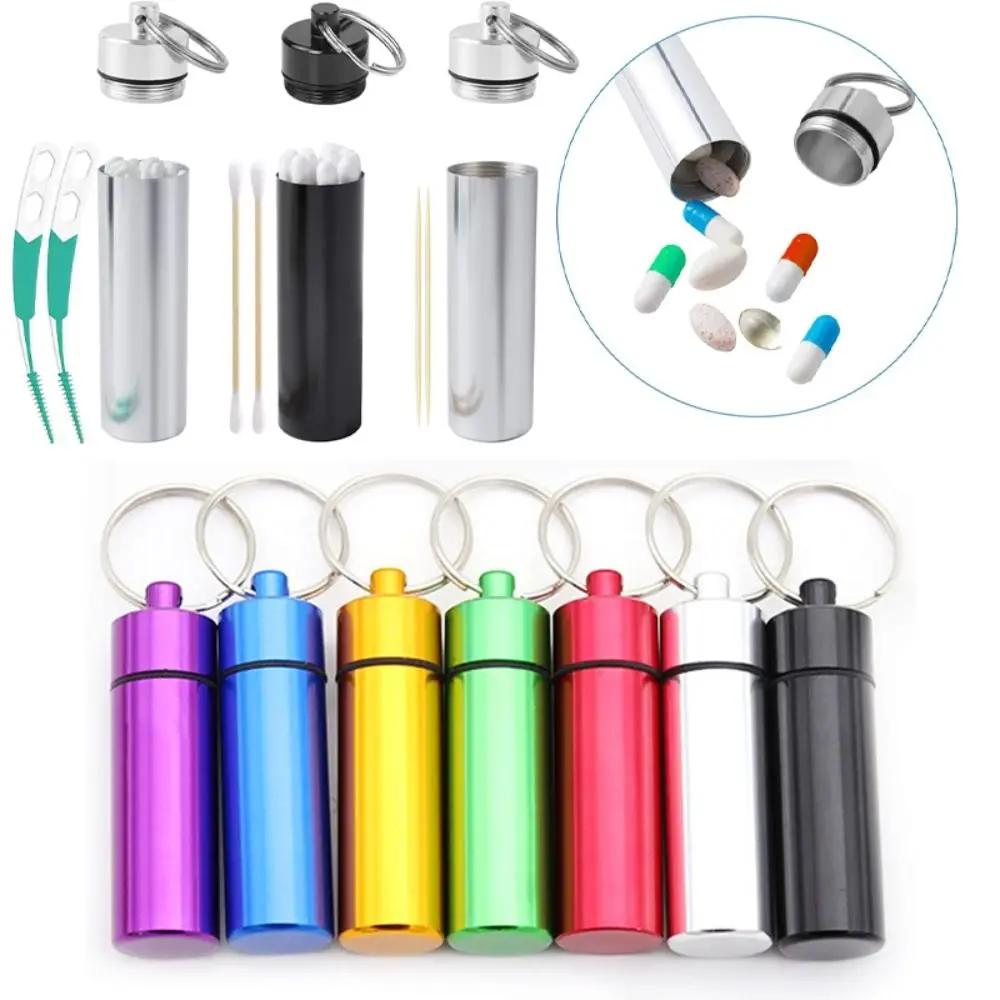 Mini Metal Toothpick Holders Aluminum Portable Tips Pill Containers Seal Up Travel Storage Pill Case Outdoor Travel