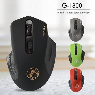 Бесшумная беспроводная игровая мышь IMICE с двумя режимами подключения Bluetooth, 2,4 ГГц, перезаряжаемая, 4 кнопки.