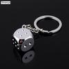 New Dice Key Chain Metal Personality Dice Poker Soccer Guitar Model Alloy Keychain Gift Car Key Ring 17045