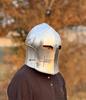 Medieval Knight Barbuta Helmet: 18g Steel Armor, LARP Cosplay