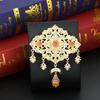 Elegant Crystal Women's Brooch Jewelry Gold Hijab Brooch Flower Bride Wedding Jewelry
