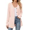 Autumn and Winter New Solid Color Buttons Casual Long-sleeved Cardigan Jacket Long Cardigan Women Tops Kawaii Sweater