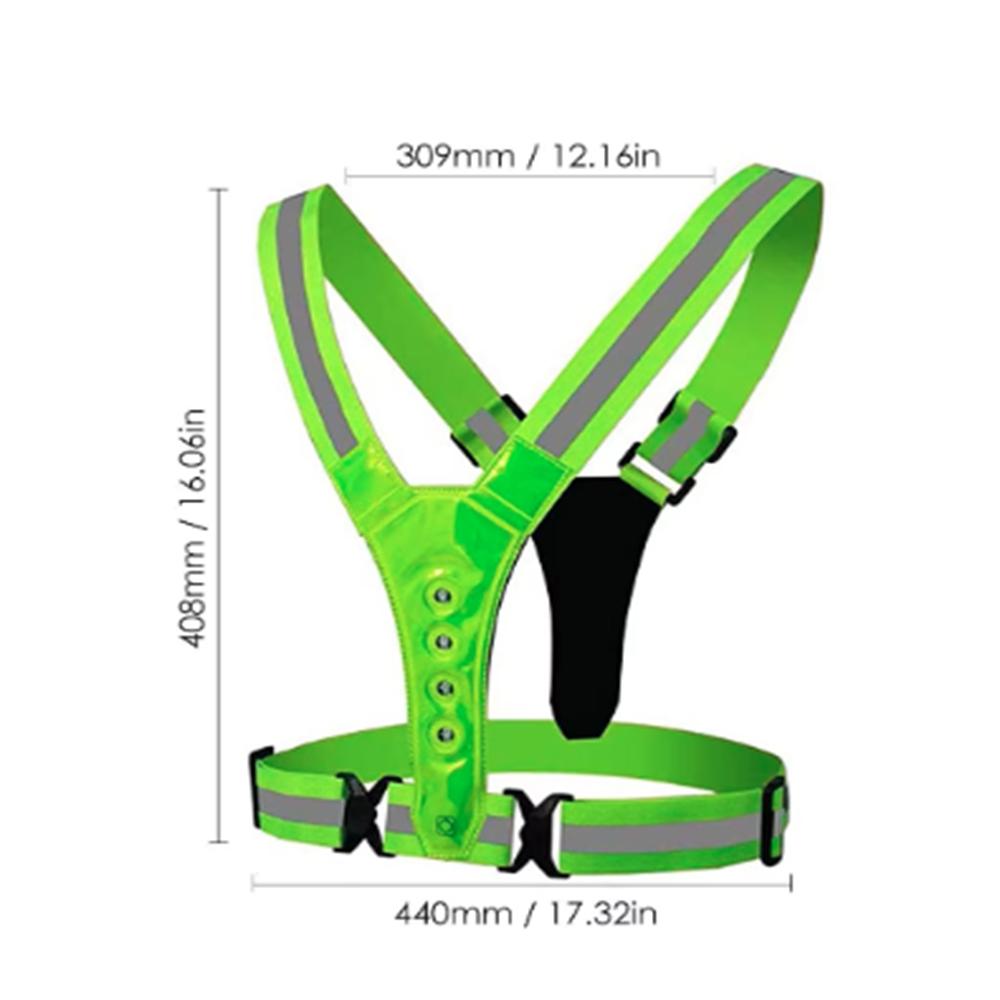 LED Reflective Running Vest,Adjustable Elastic Running Gear LED Light Up Vest Perfect for Running,Walking,Cycling