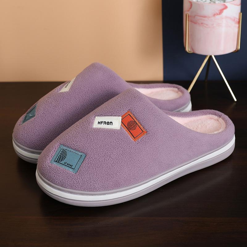 Новые женские зимние хлопковые тапочки, домашние нескользящие теплые утепленные домашние домашние тапочки, пушистые тапочки