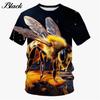 Men's T-Shirt 3D Printed Honeybee Pattern Tee Top Casual Round Neck Short Sleeve Men'swomen's Summer Comfort Breathable T-Shirt