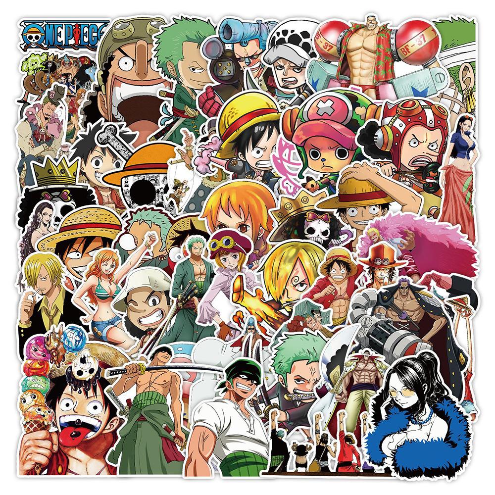 10/30/50 шт. Горячие аниме наклейки One Piece Луффи Зоро Нами Мультяшные декали Мотоцикл Телефон Шлем Ноутбук Крутая граффити наклейка Игрушка