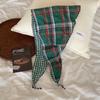 Thin Lattice Headscarf Turban Triangular Hair Band Sweet Pastoral Style Headscarf  Summer