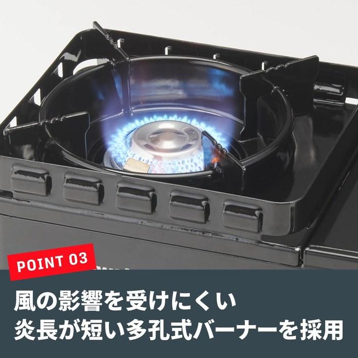 Портативная газовая плита Iwatani Cassette Fu Toughmaru Junior Черная с чехлом для барбекю и кемпинга CB-ODX-JR-BK