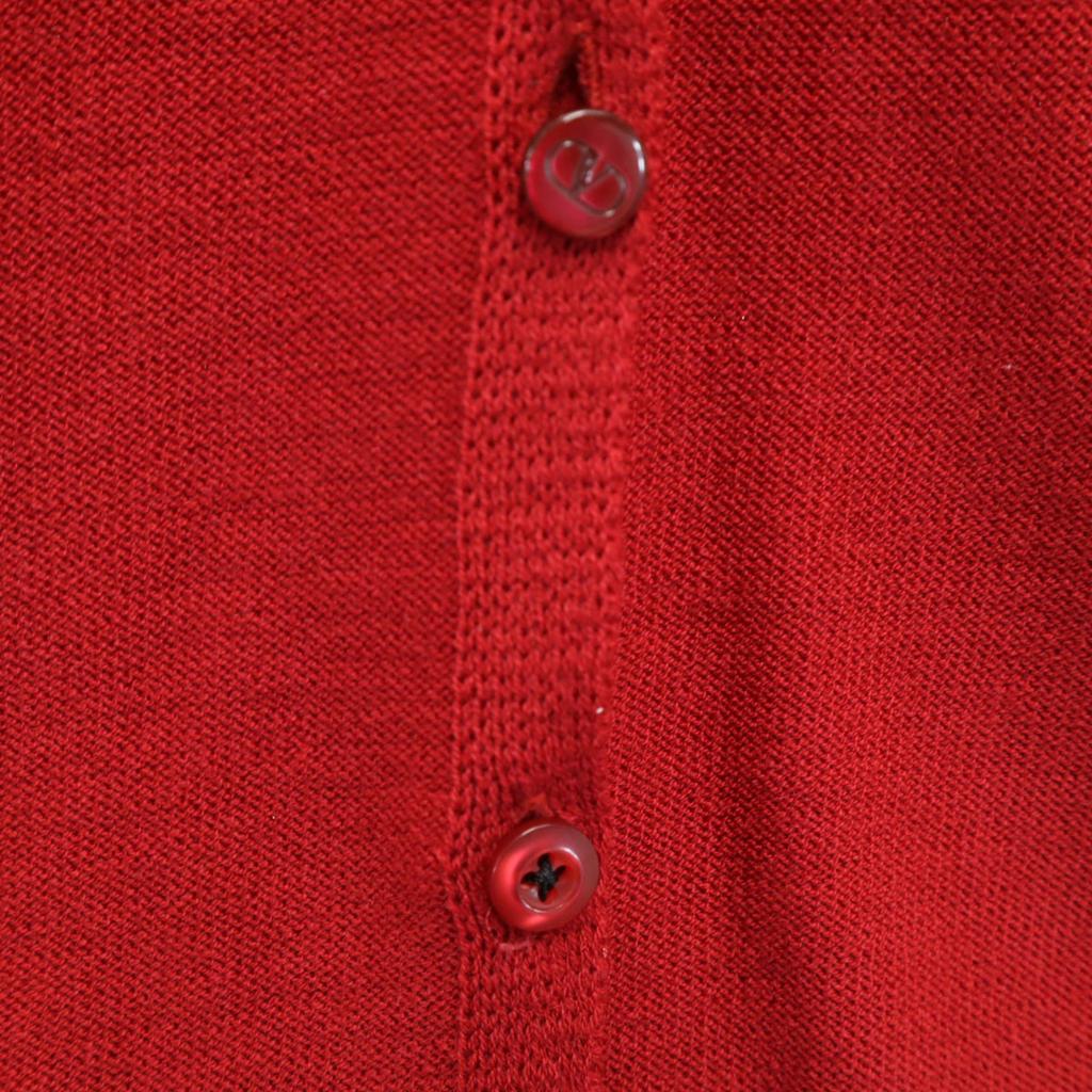 VALENTINO made in Italy Long sleeve V neck knit cardigan 44 Red Women Used