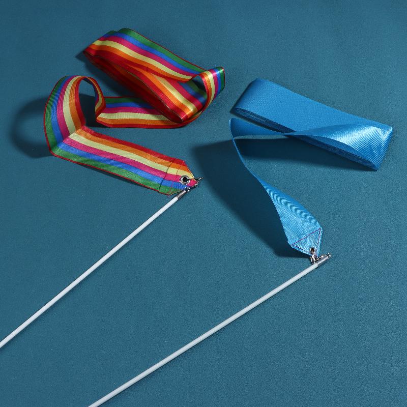 NEW 4m Artistic Gymnastics Ribbon With Rod Colorful Children Dance Ribbon Toys Outdoor Sports Toys Performance Props Kids Gifts
