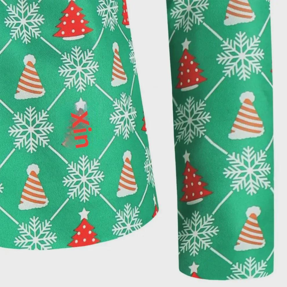 2024 Осень/Зима Повседневный костюм с рождественским принтом 3D и брюки в комплекте - 2 предмета