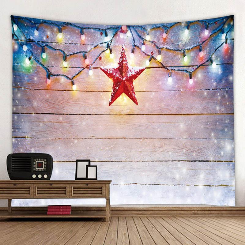 Christmas Tree Fireplace Printed Pattern Tapestry Home Living Room Bedroom Room Wall Decoration Background Cloth Tapestry