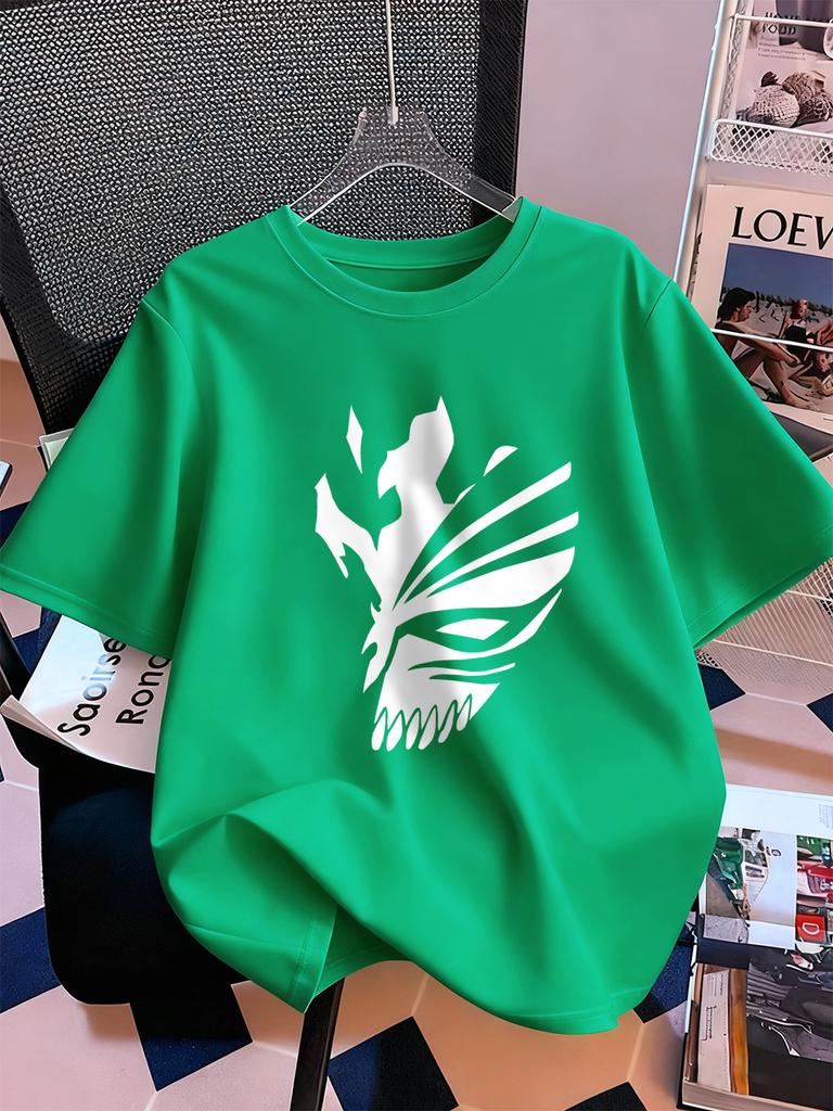 Bleach Ichigo Red Mask Print Short Sleeve TShirts Womens Summer Cotton Tee Shirts Loose ONeck Soft Tops Casual Womans Clothes