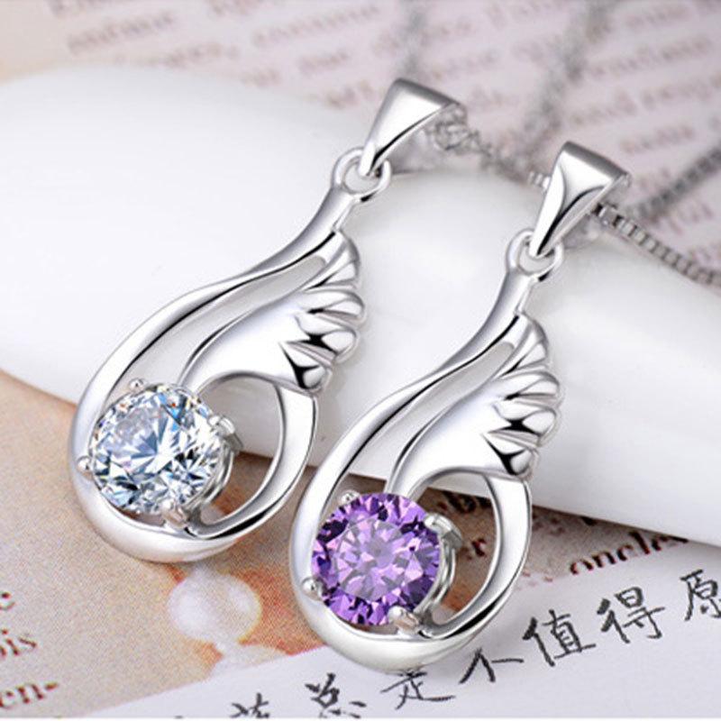 Weihua Women'S Pendant Angel Wings Wings Necklace Pendant Silver Plated Jewelry