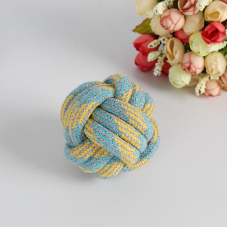 Мяч из хлопковой веревки, устойчивый к укусам, для собак и кошек, у которых режутся зубы