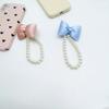 Cute Bowknot Keychain Pendant Fashionable Beaded Phone Charm for Case Decoration