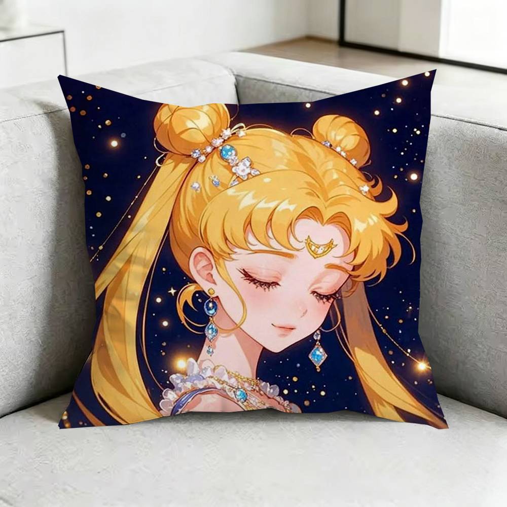 Sailor MMoon AAnime Pillow Case Square DoubleSided Sofa Cushion Cover Bedroom Bedside Pillow Gift