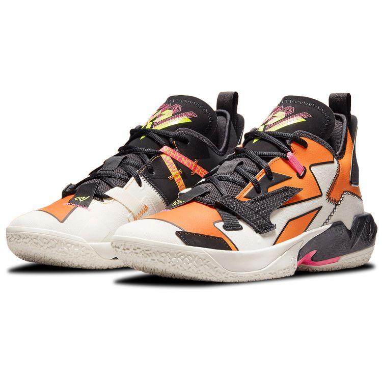 Мужские кроссовки Air Jordan Why Not Zer0.4 Shattered Backboard Оранжевые Бледно-слоновая кость Черные DD4887-100