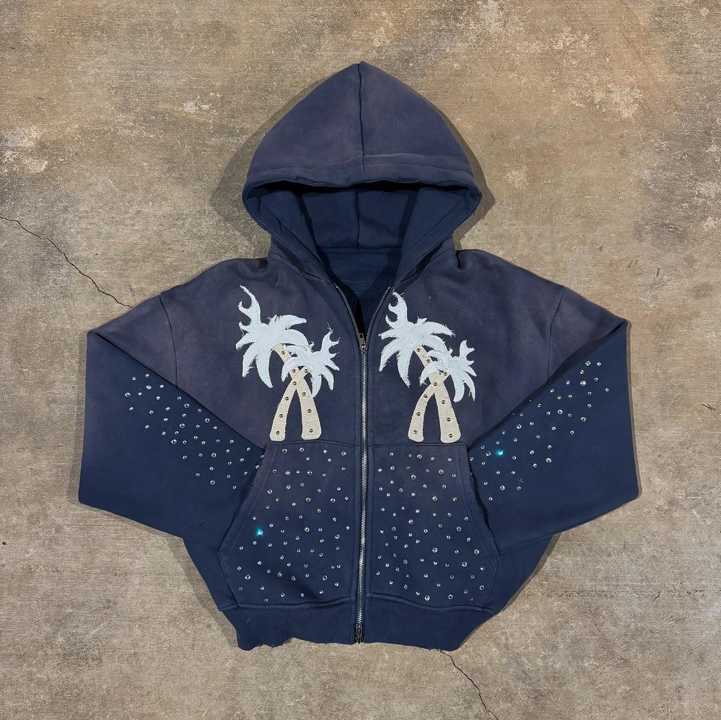American retro design sense printed hoodie loose niche personality high street men and women the same hip hop style sweater