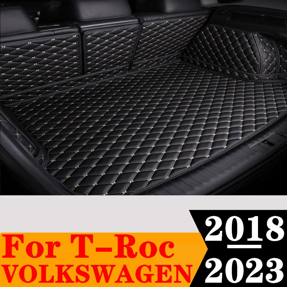 Waterproof Highly Covered Car Trunk Mat Tail Boot Pad Carpet Cover Cargo Liner For Volkswagen VW T-Roc 2018